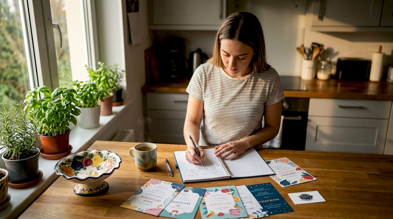 Woman planning a private party at home