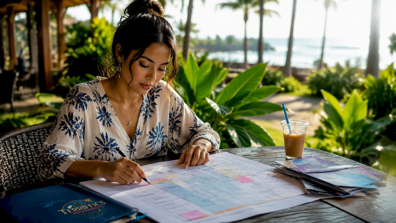 Event planner reviewing Oahu event schedule