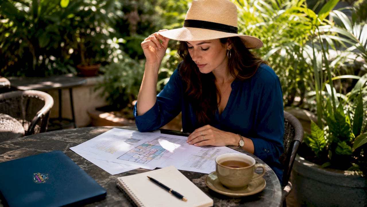 Event planner reviewing event customization documents