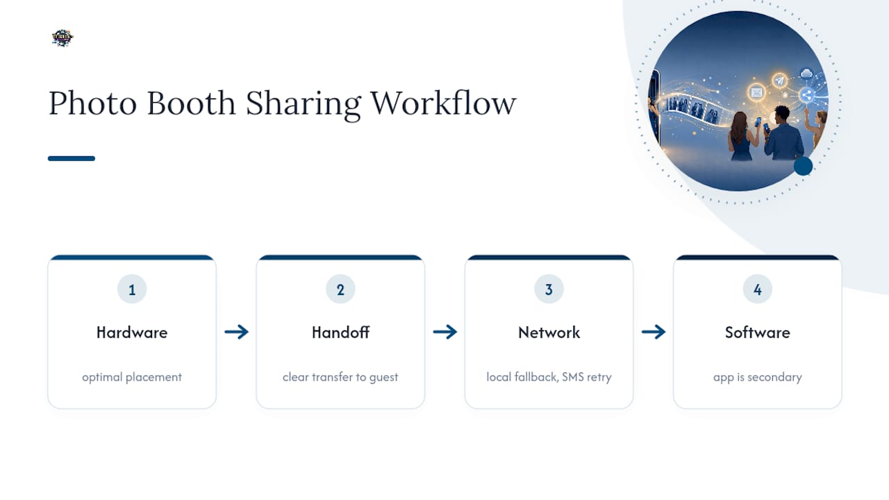 Workflow diagram of photo booth sharing setup components