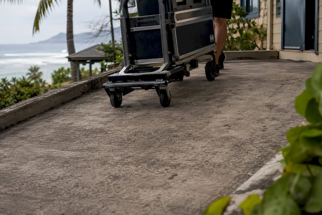 Accessible ramp with equipment dolly