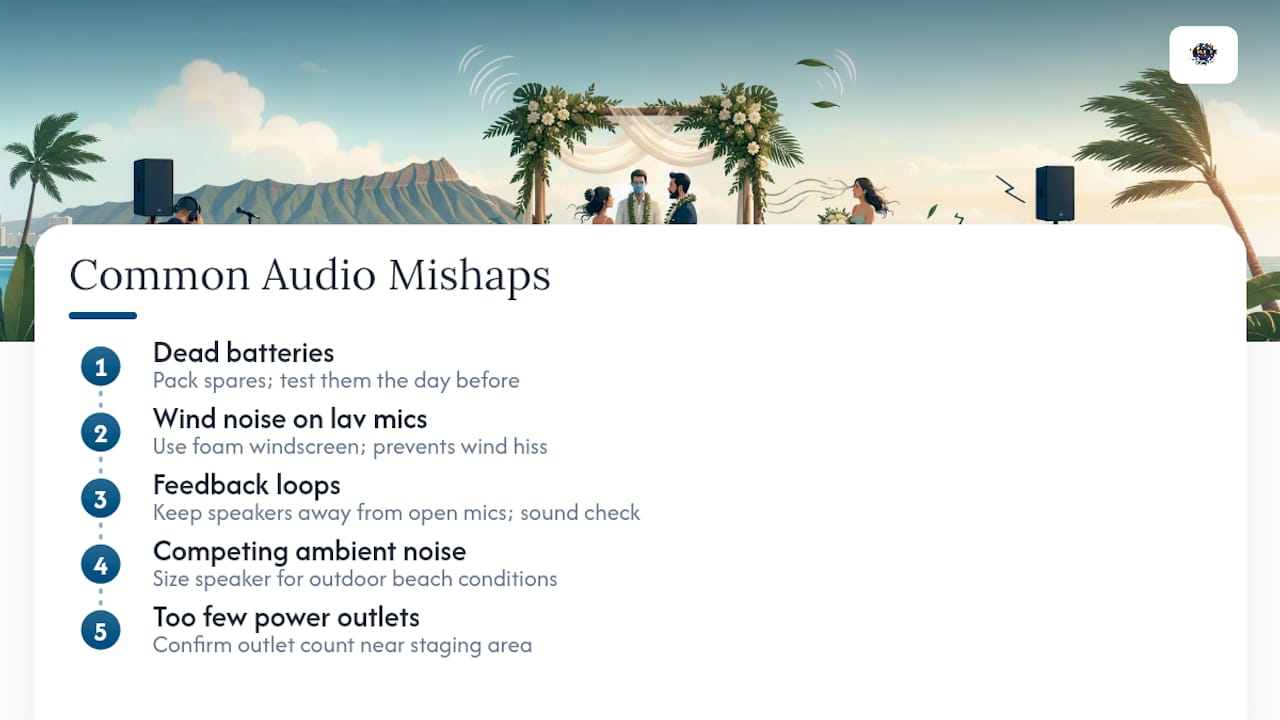 Five common micro wedding audio mishaps