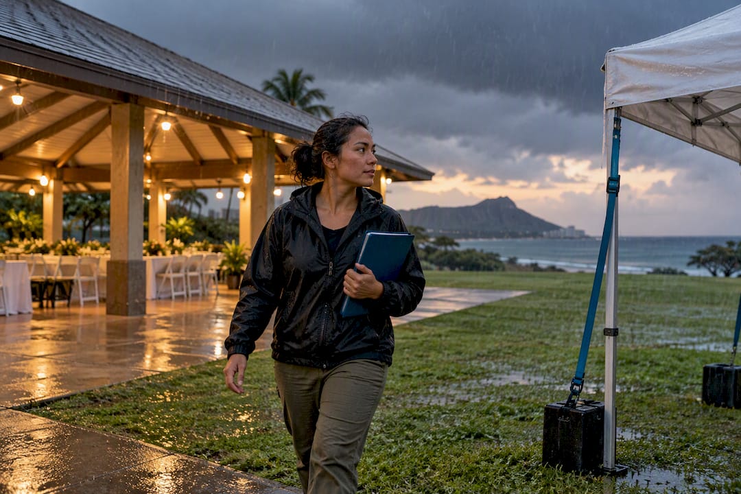 Oahu pavilion prepared for rainy event
