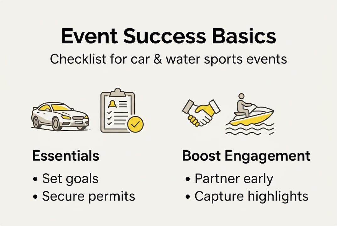 Infographic showing event planning essentials
