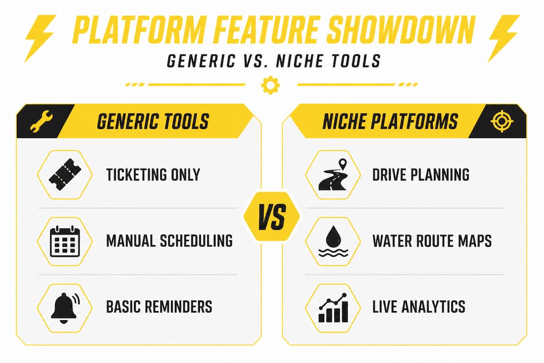 Infographic comparing generic tools to niche platforms