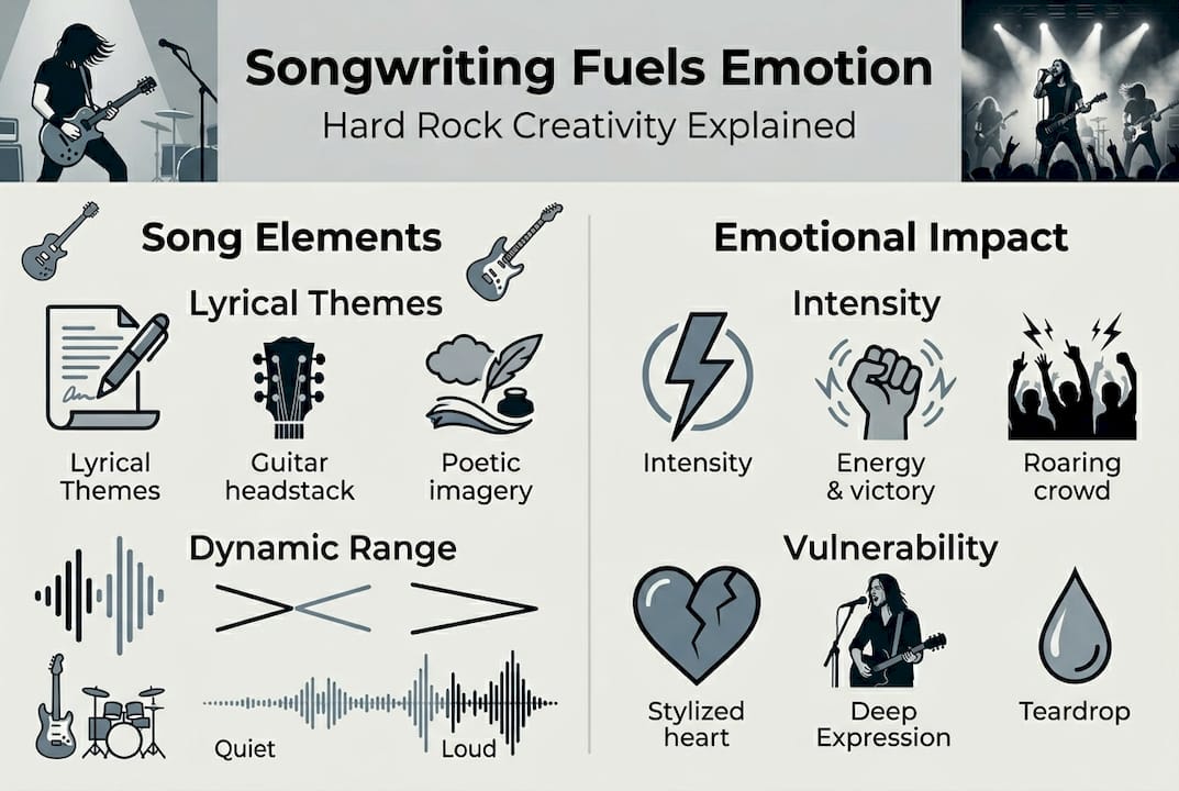 Infographic hard rock songwriting and emotion