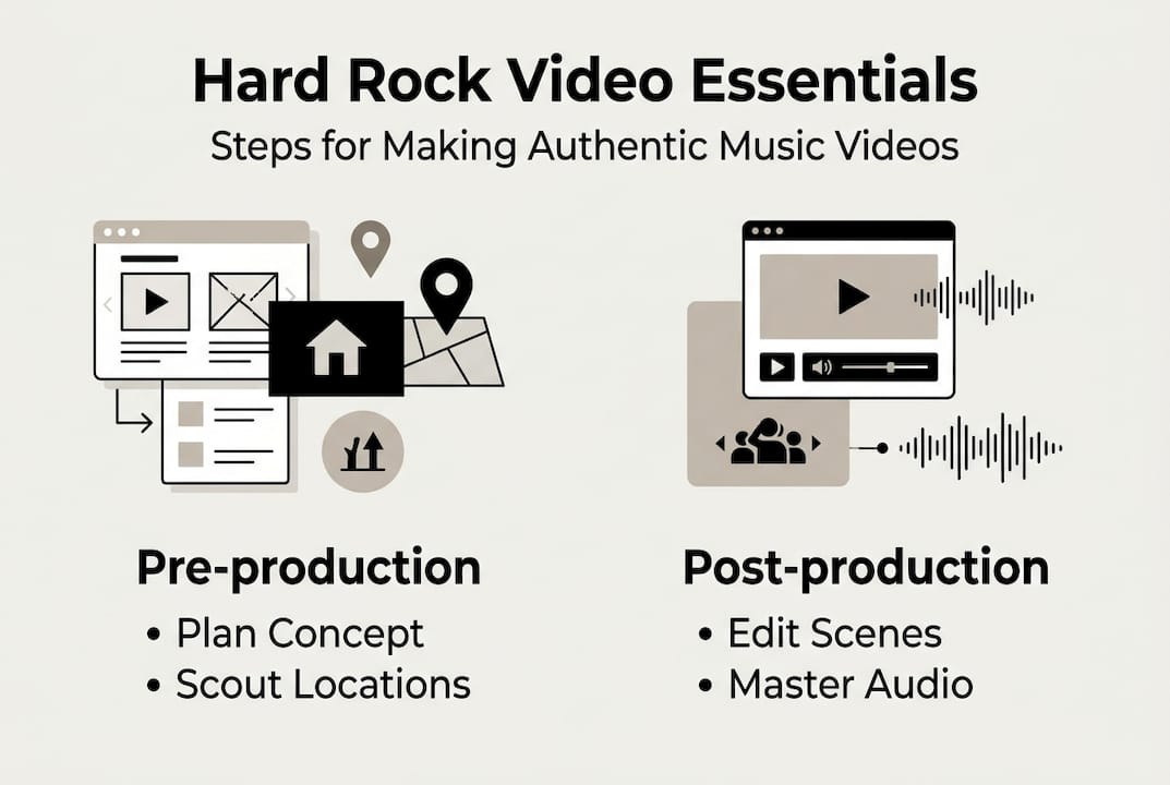 Infographic on hard rock music video production