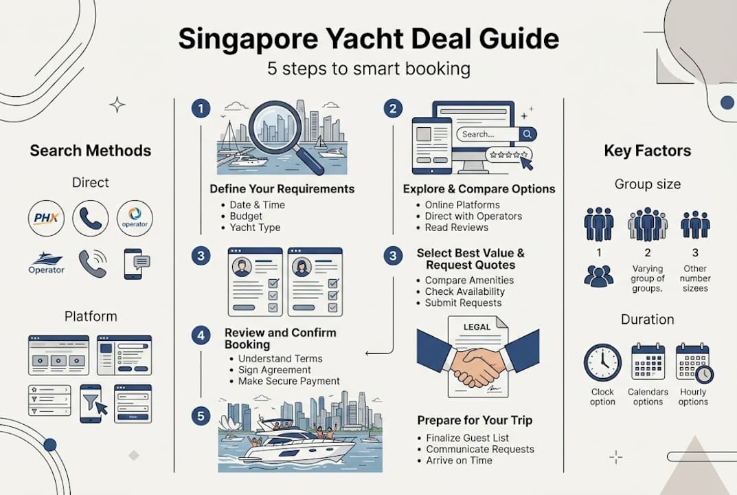 Infographic comparing yacht deal options