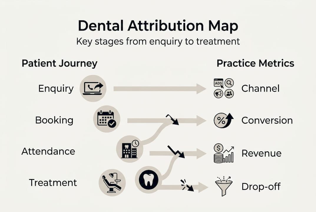 Infographic mapping dental patient revenue attribution