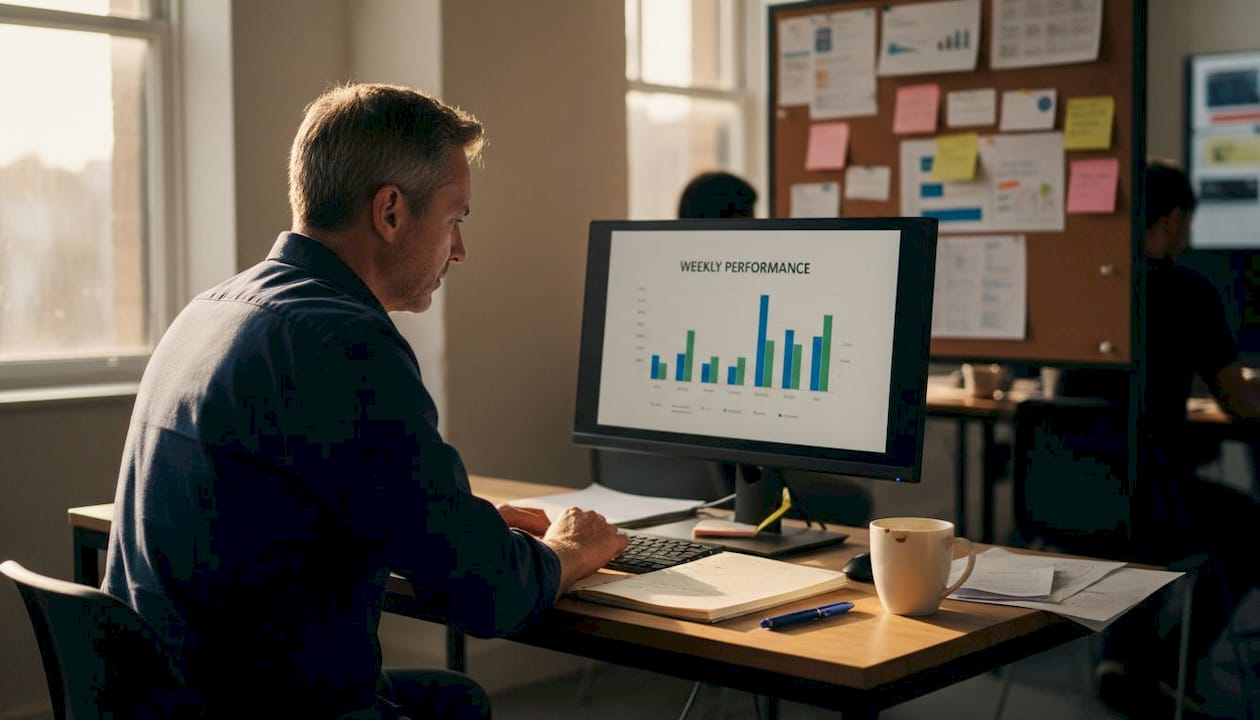 Man tracking digital campaign results