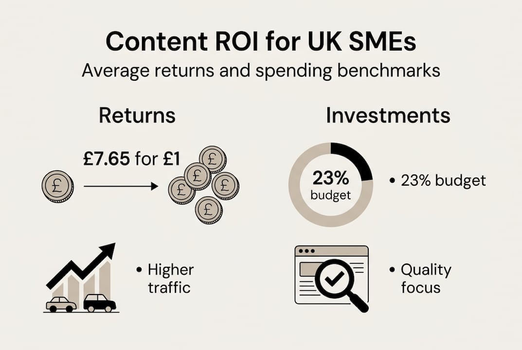 Infographic showing content marketing ROI and benchmarks