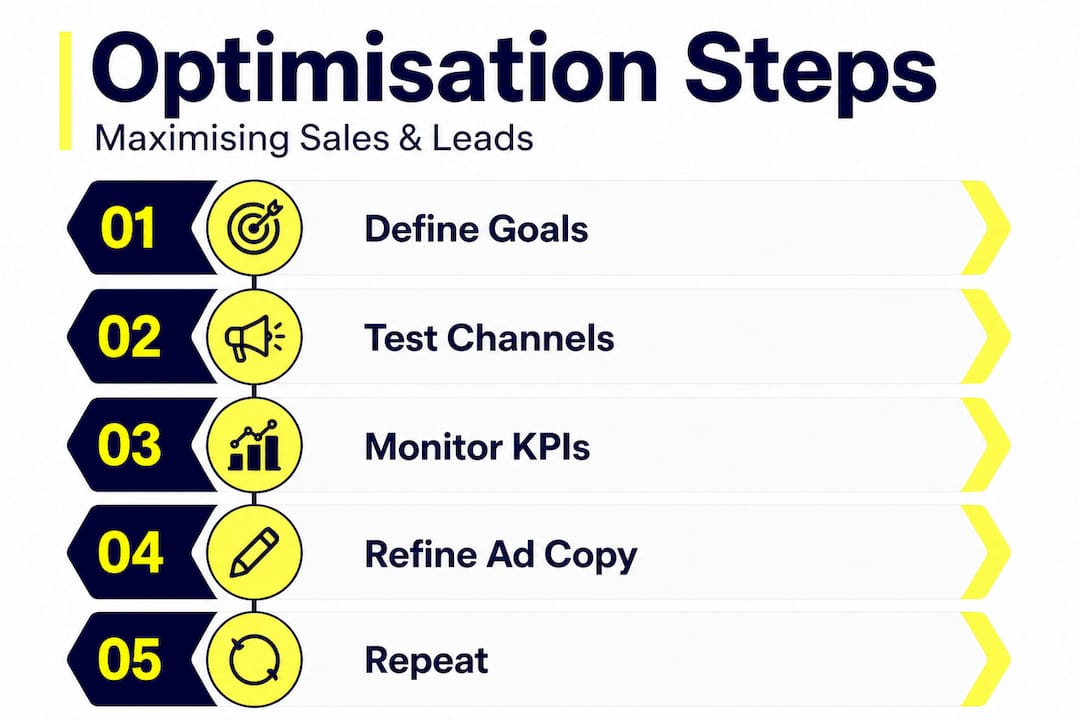 Infographic showing campaign optimisation key steps