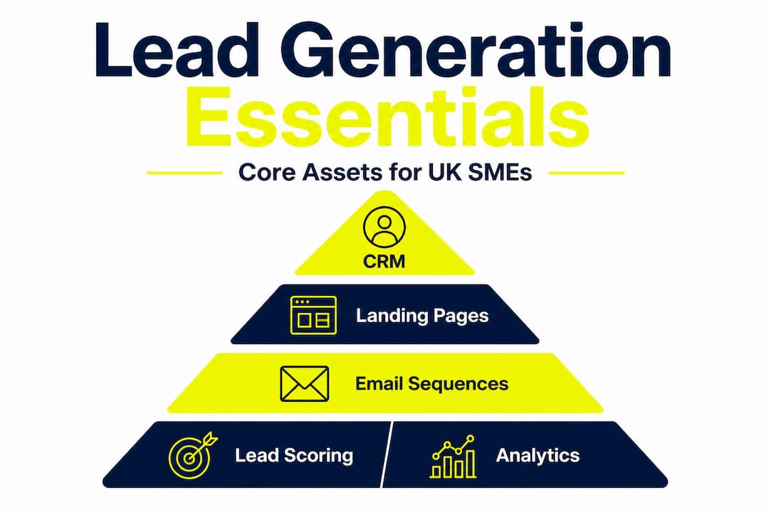 Infographic of lead generation essentials hierarchy