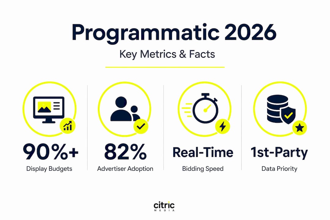 Infographic showing 2026 programmatic advertising stats