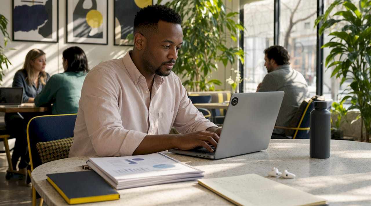 Marketing analyst working on customer profile data
