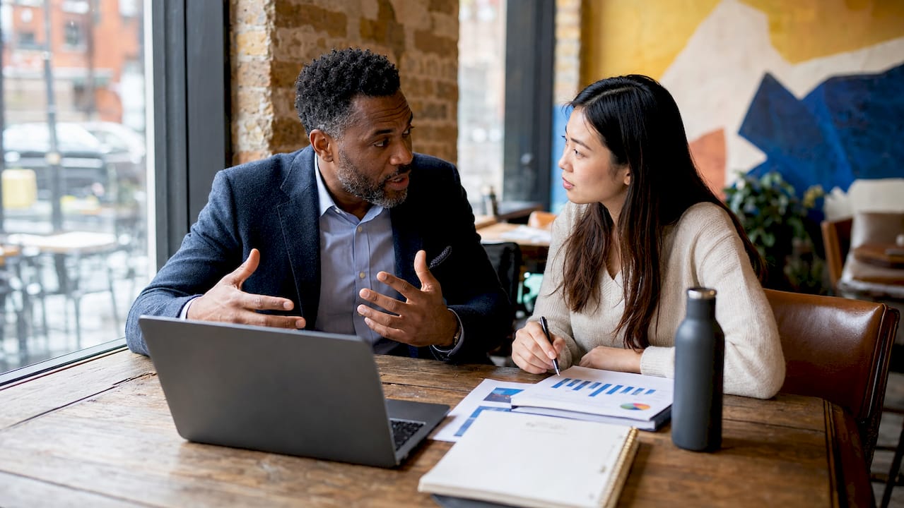 Marketing team discussing digital sales strategy
