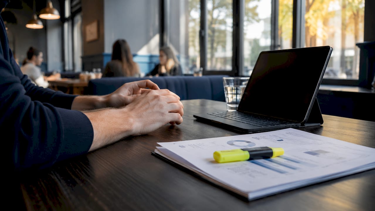 Hands poised to use Google Ads Expert Mode on desktop