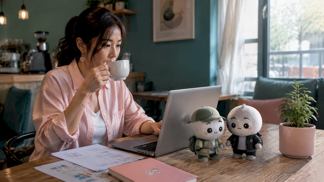 Data analyst reviewing product reviews at desk