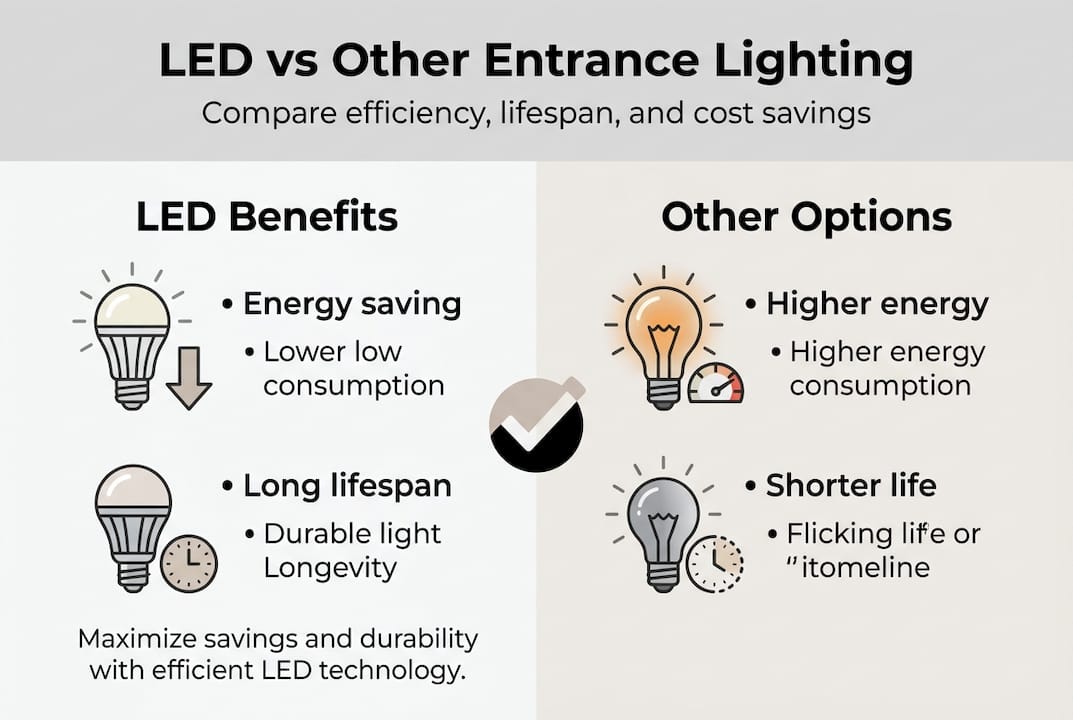 LED entrance lighting comparison infographic