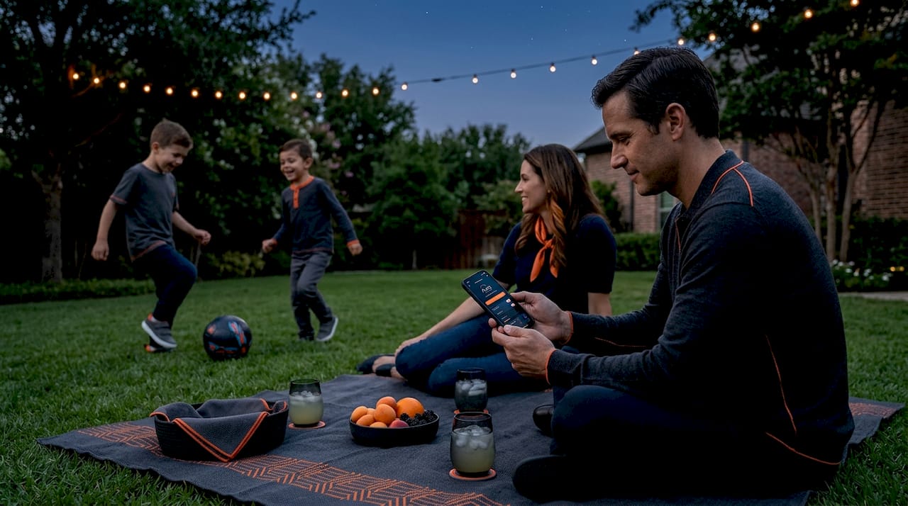 Family uses smart outdoor lights in Dallas
