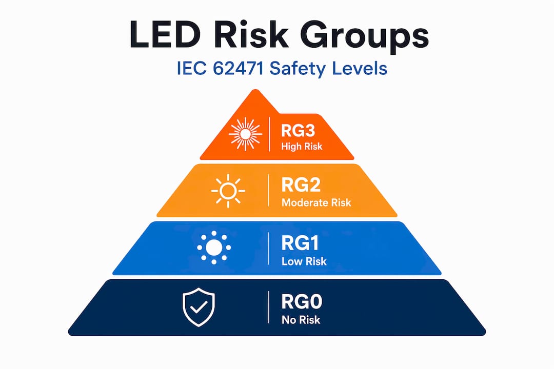 Hierarchy infographic with LED safety risk groups