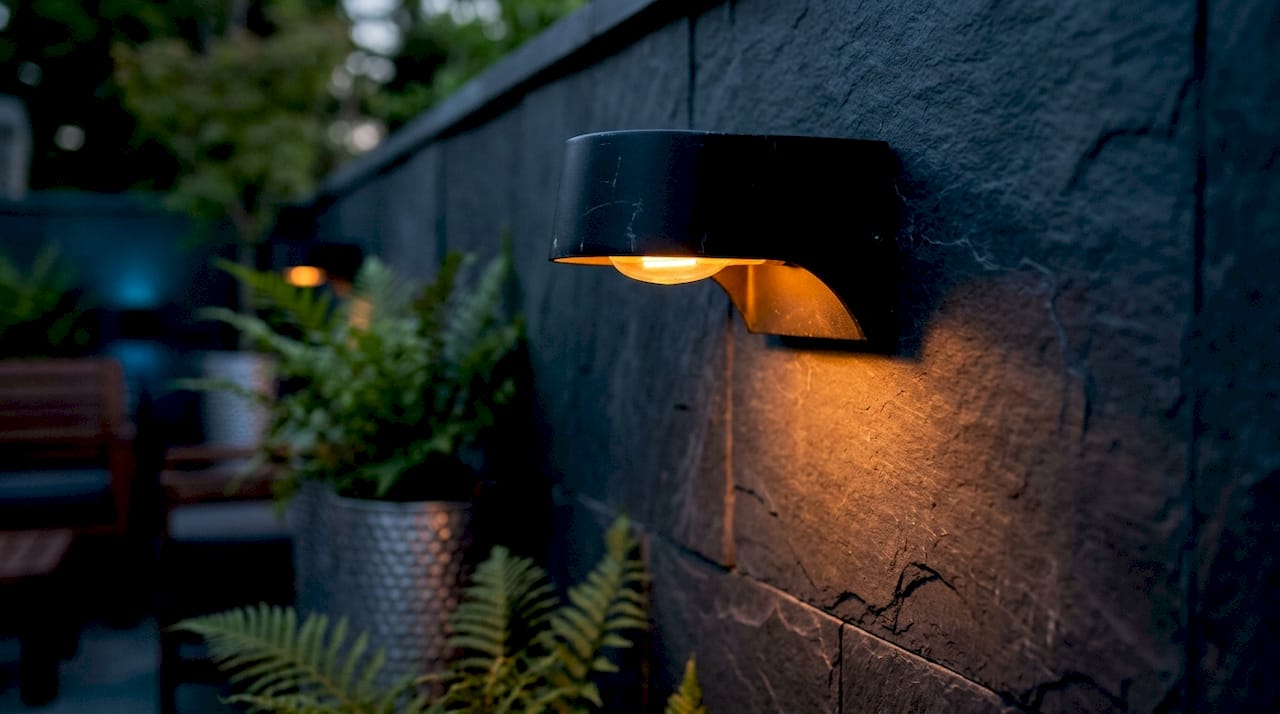 Full cutoff outdoor light with warm bulb