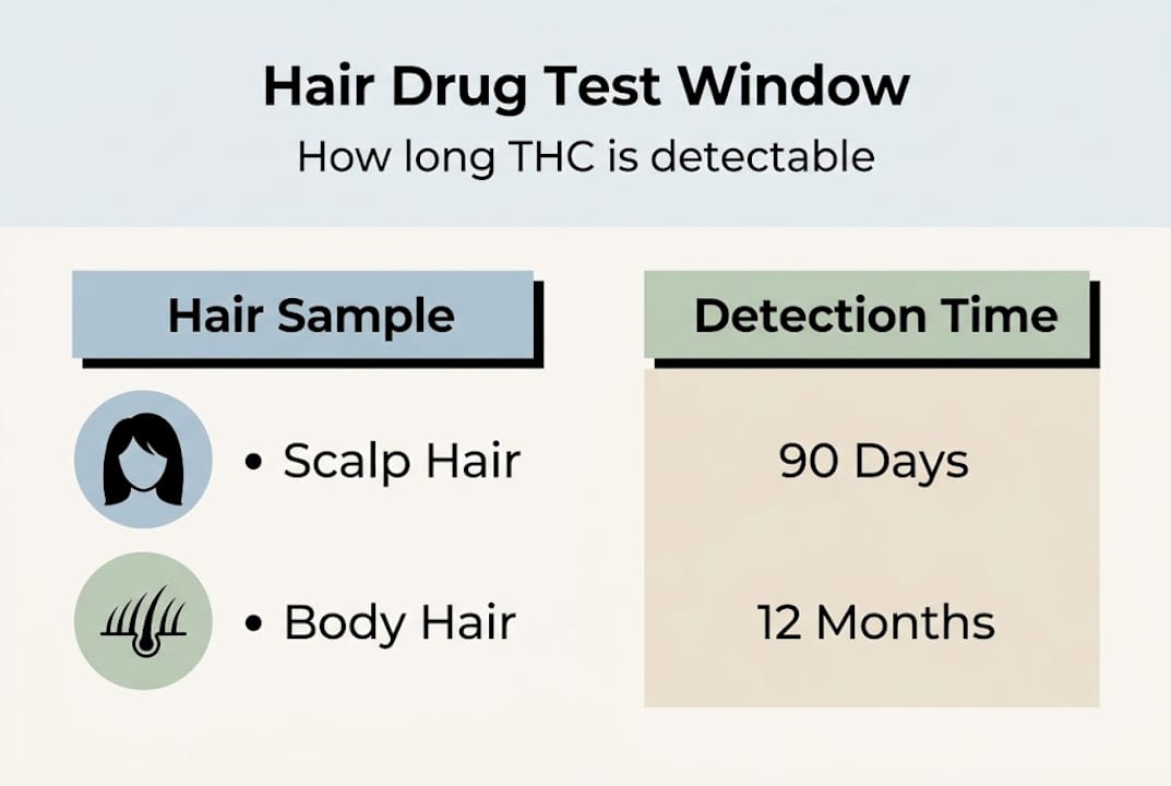Infographic shows hair test sample types and timelines