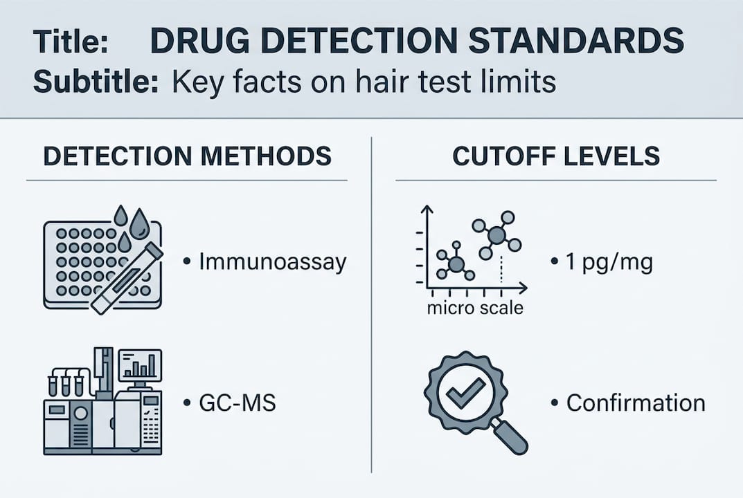 Infographic showing hair drug test detection standards