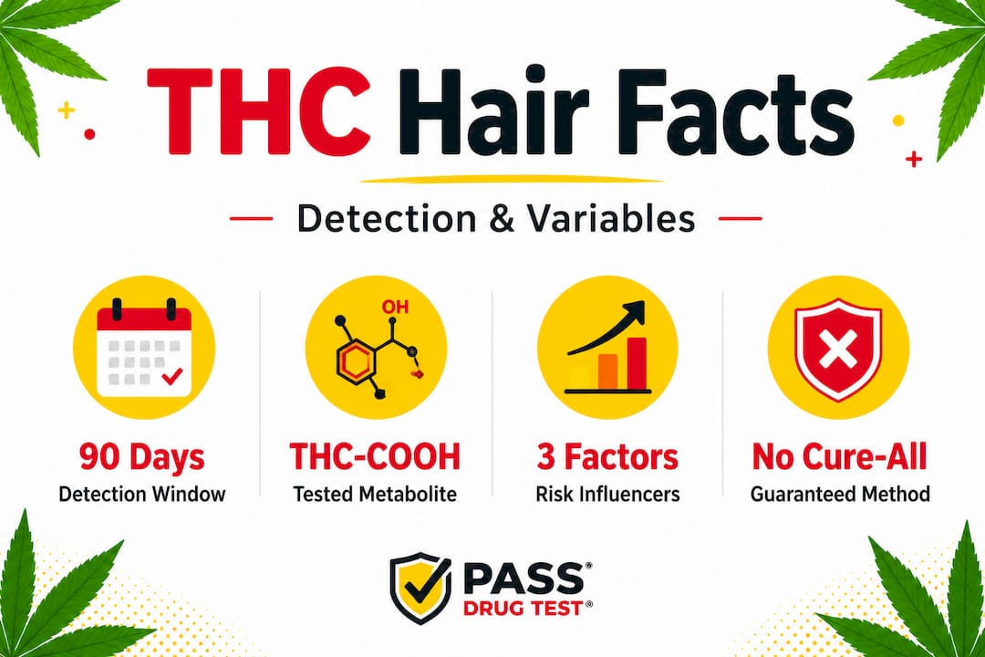Infographic with four THC hair facts