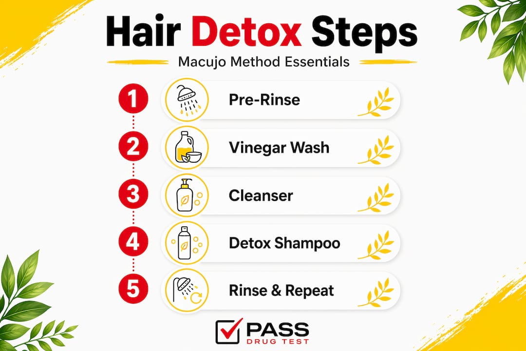 Macujo method hair detox step-by-step infographic