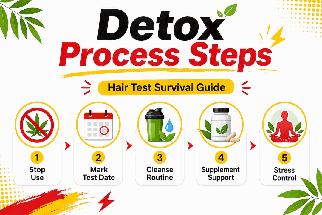Infographic showing cannabis detox process steps