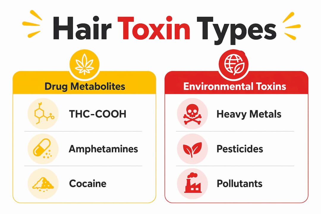 Infographic comparing drug metabolites and environmental toxins