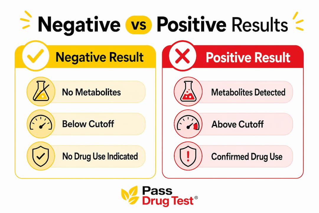 Infographic comparing negative and positive hair test results