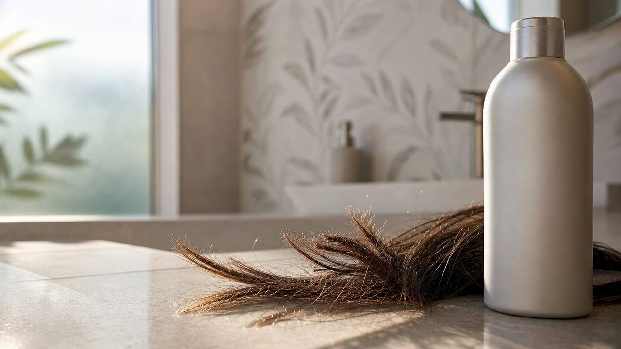 Close-up of hair cuticle damage from shampoo