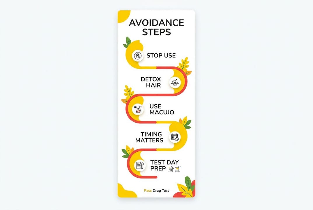 Infographic illustrating step-by-step marijuana test avoidance