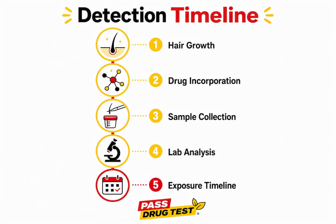 Infographic showing hair drug test detection timeline