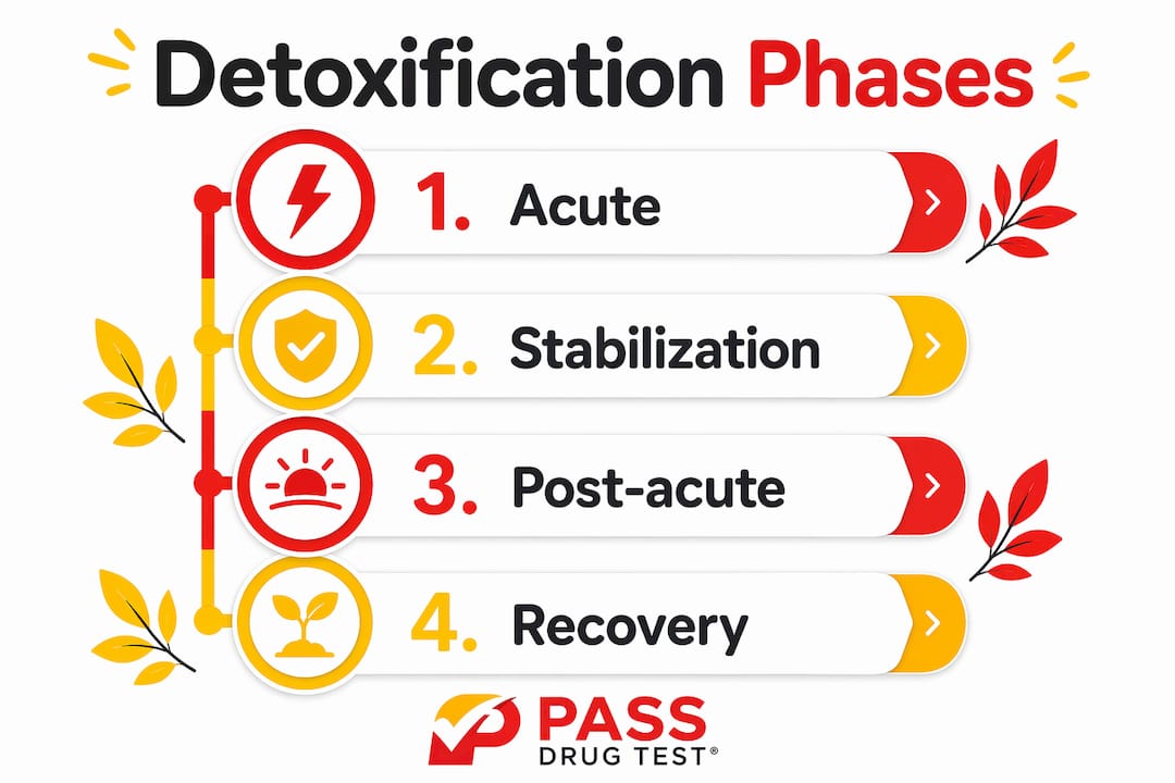 Infographic showing phases of detoxification process