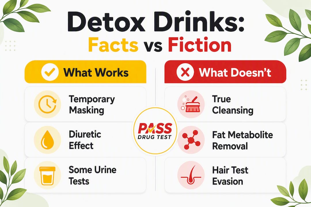 Infographic comparing detox drink claims versus actual effects
