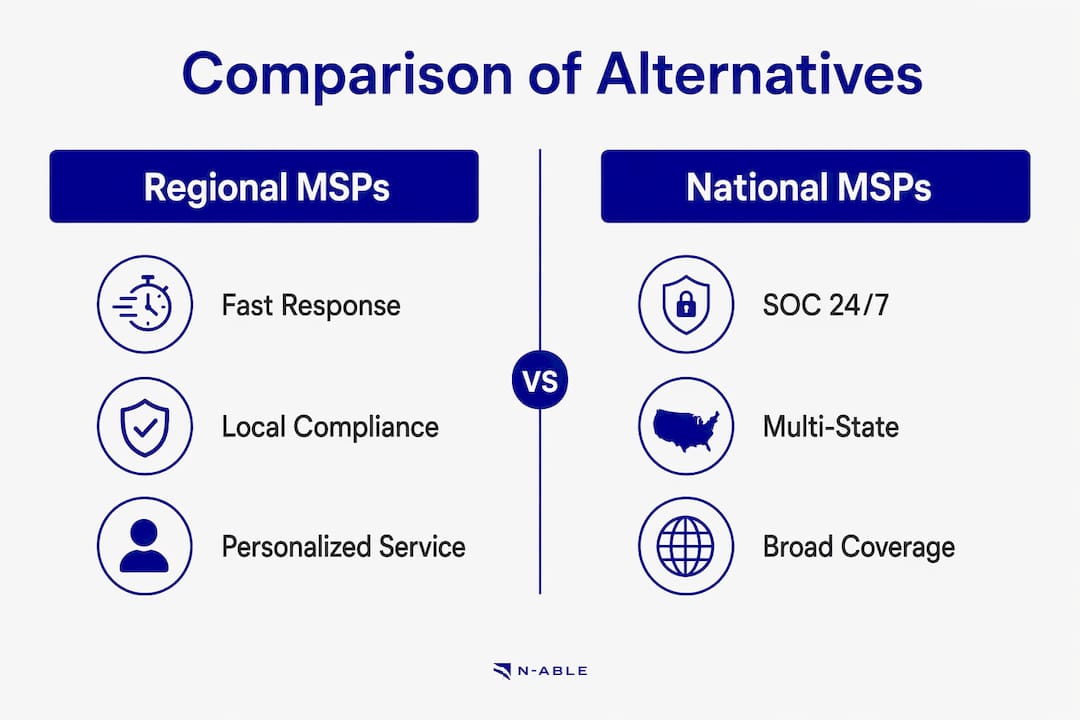 Infographic comparing regional and national MSP alternatives