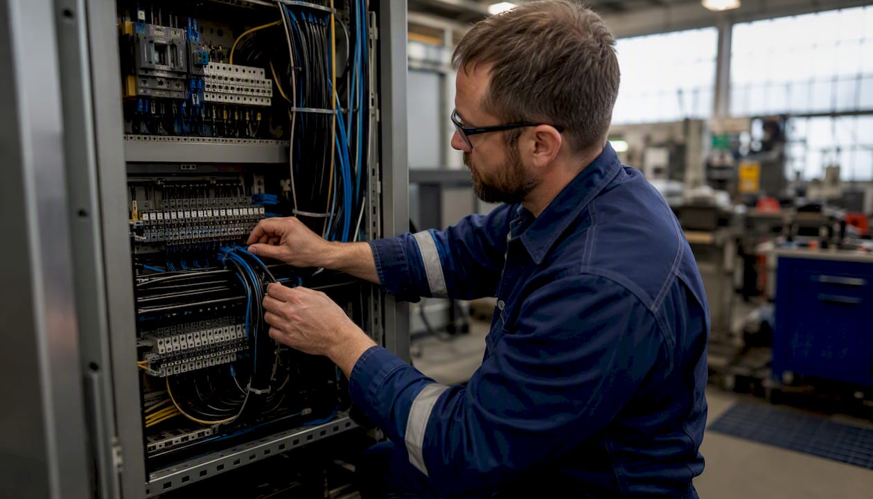 Hands wiring separate OT and IT cables