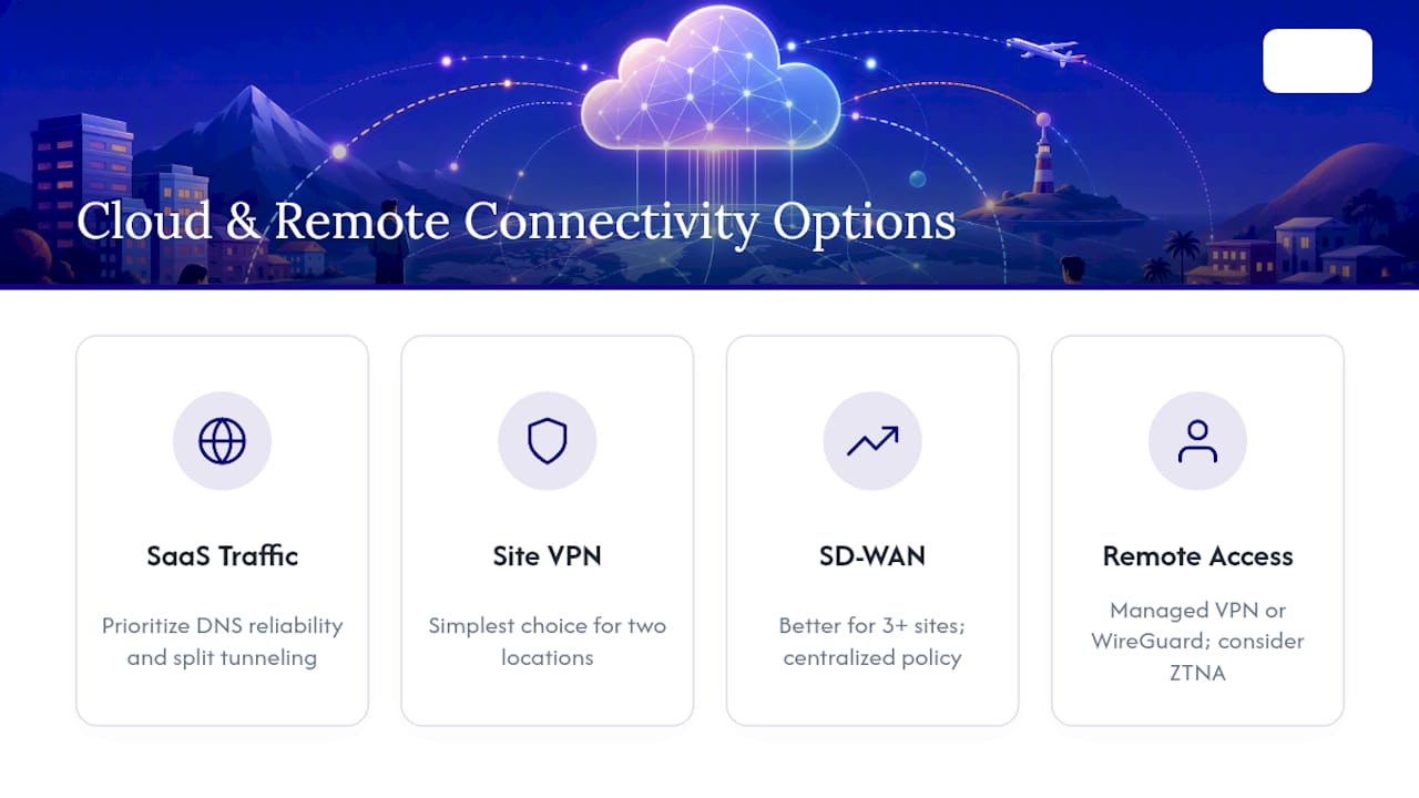 Connecting Your Network to the Cloud and Remote Teams — overview diagram