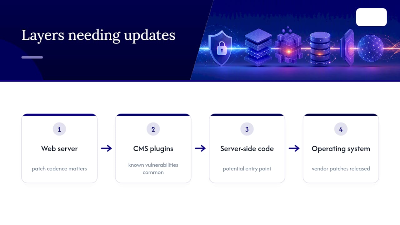 Diagram of software layers and update importance