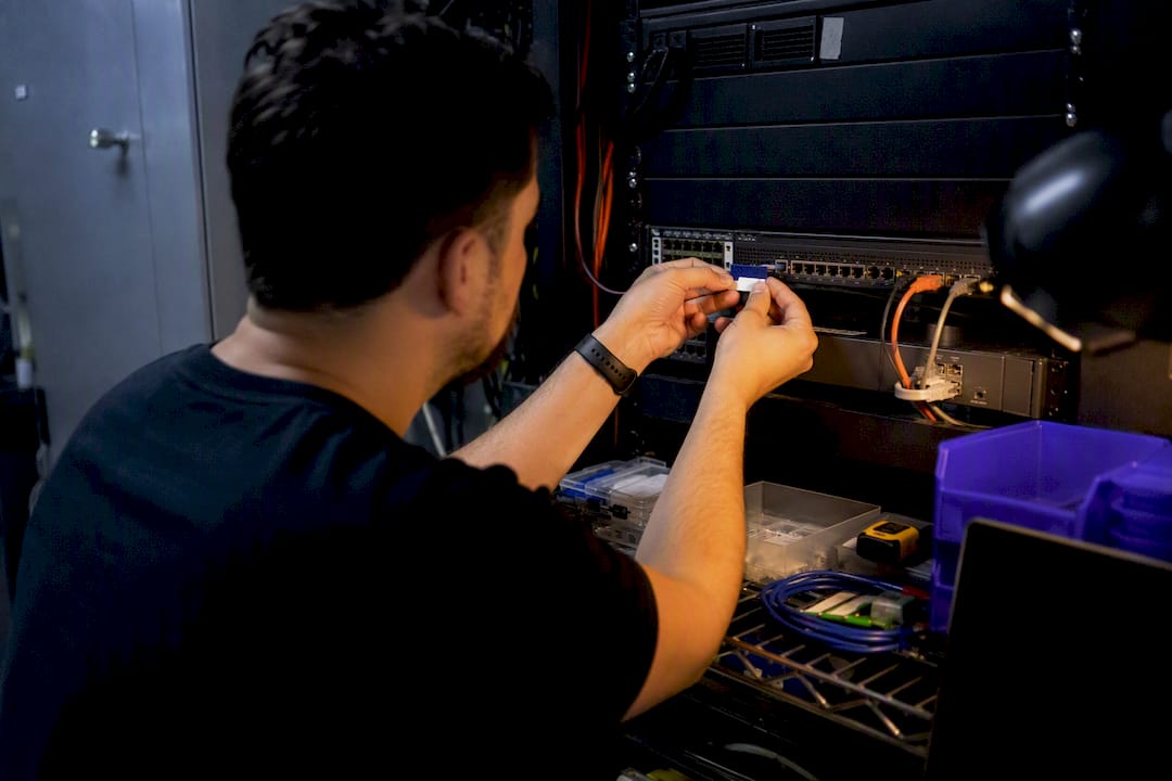 Hands labeling firewall hardware port