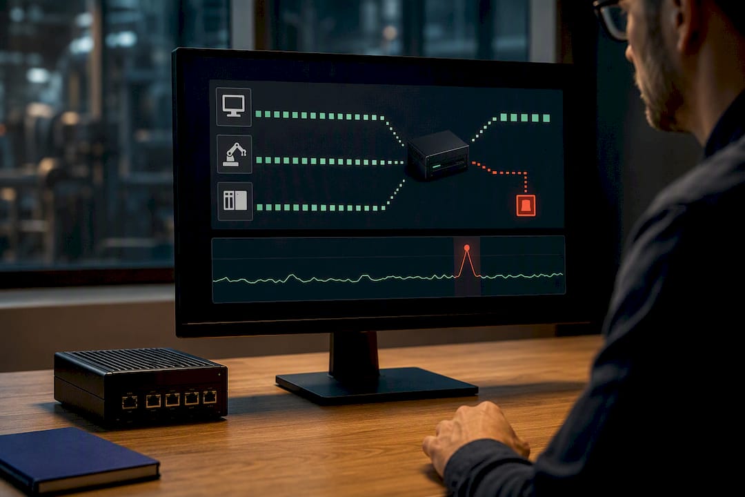Passive OT monitoring detects network traffic anomaly