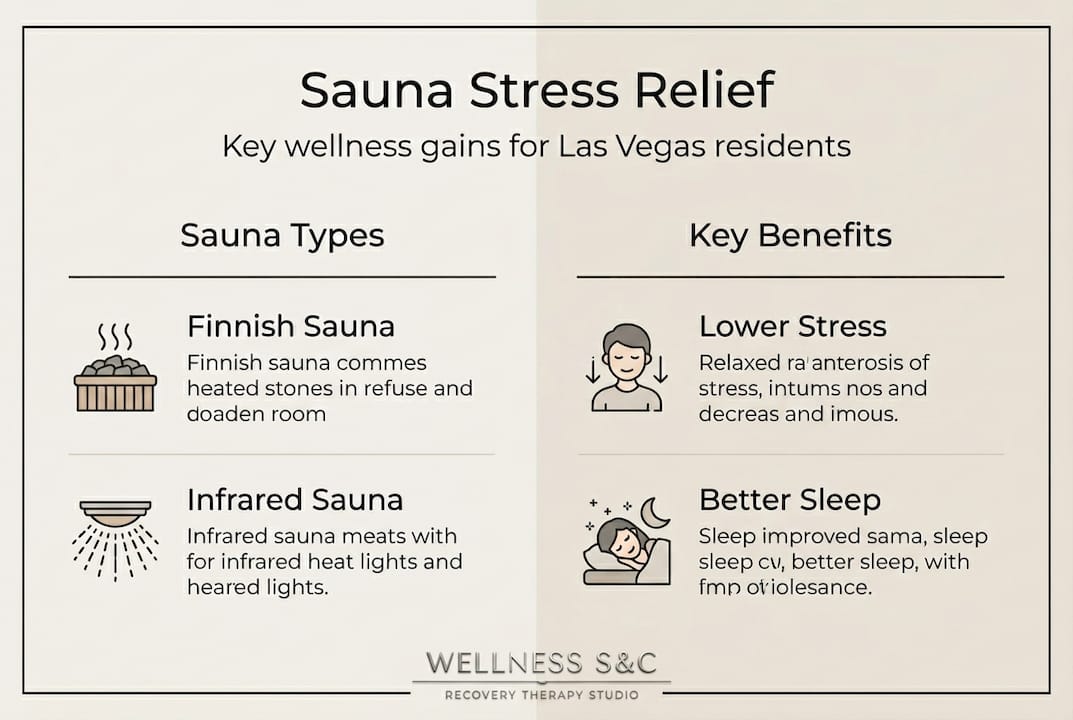 Infographic showing sauna types and benefits