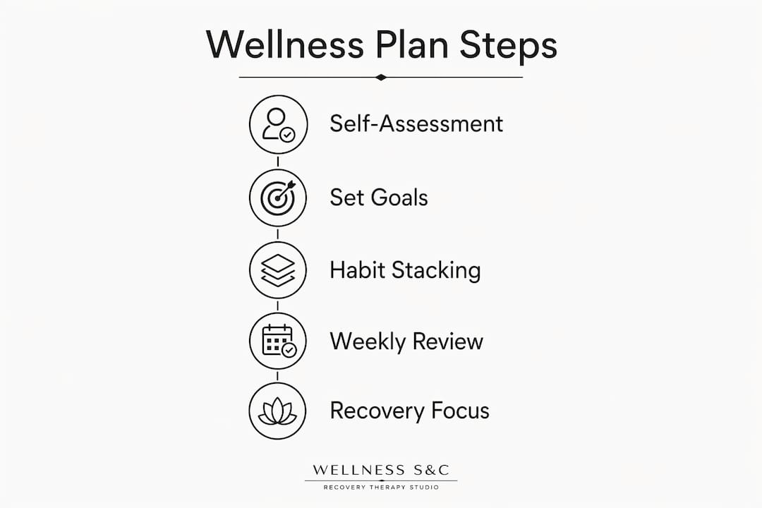 Infographic showing steps of wellness planning process