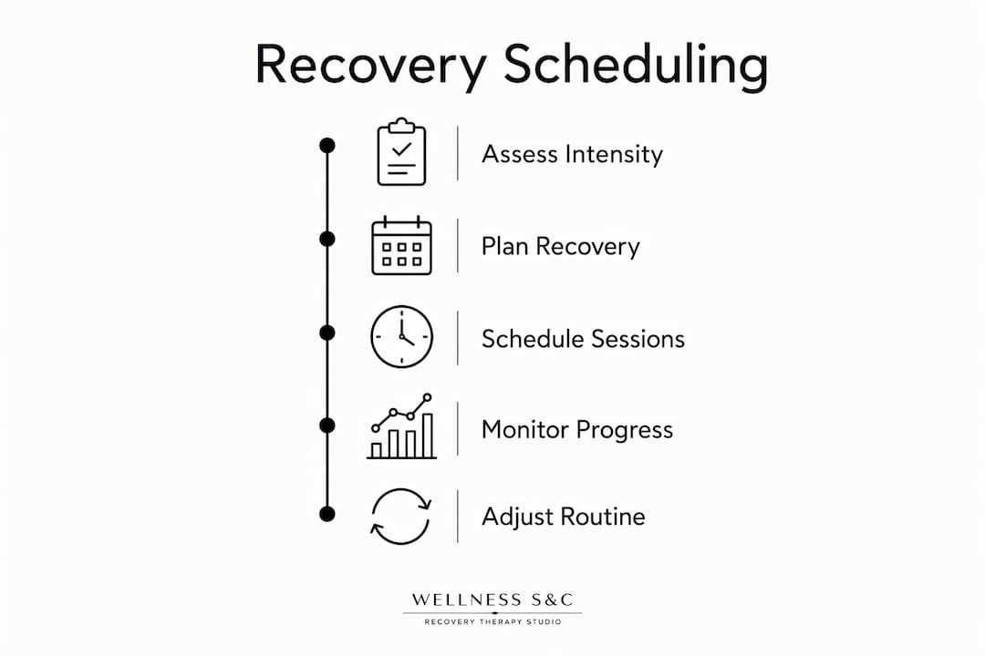Infographic showing recovery session scheduling steps