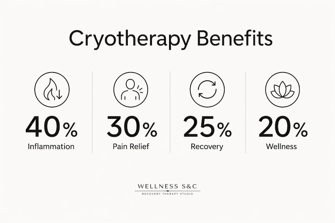 Infographic showing key cryotherapy benefits