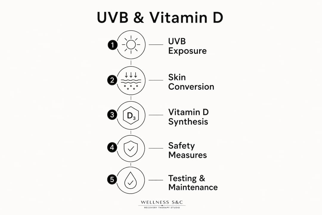 Infographic showing UVB light and vitamin D process