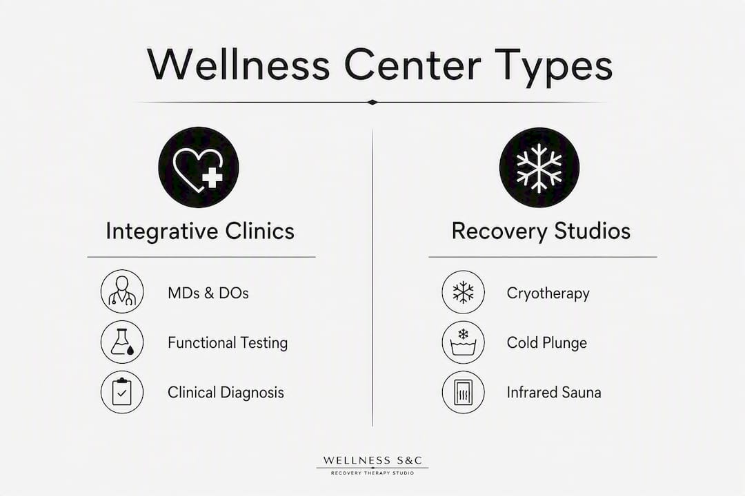 Infographic comparing wellness center types